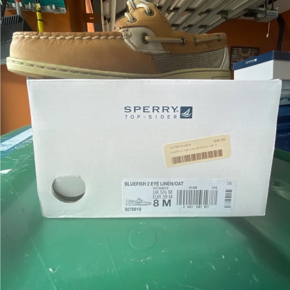 Sperry Men's Bluefish 2-Eye Linen/Oat Boat Shoes